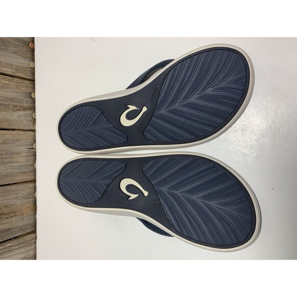 OLUKAI Pi'oe Blue Grey Women's Beach Sandals Water-Resistant Flip-Flop Slides 7 - Picture 6 of 7